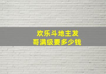 欢乐斗地主发哥满级要多少钱