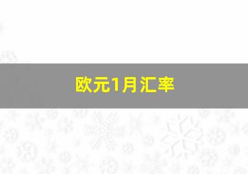 欧元1月汇率