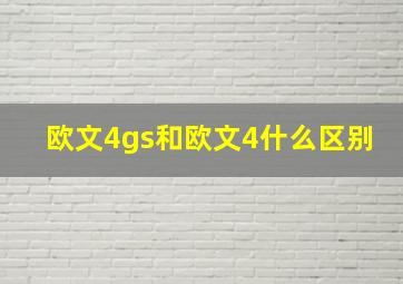 欧文4gs和欧文4什么区别