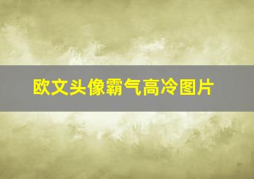 欧文头像霸气高冷图片