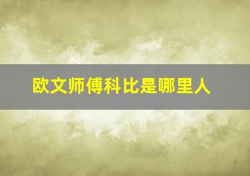 欧文师傅科比是哪里人