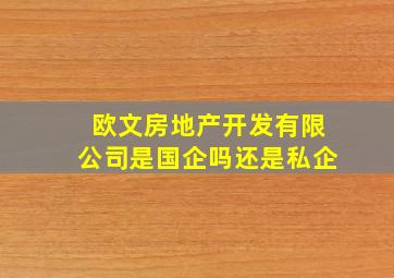 欧文房地产开发有限公司是国企吗还是私企