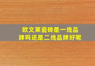 欧文莱瓷砖是一线品牌吗还是二线品牌好呢