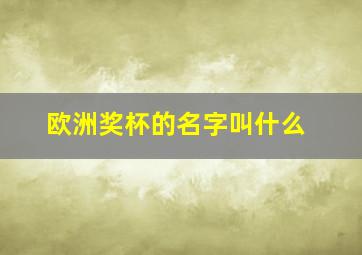 欧洲奖杯的名字叫什么