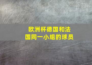 欧洲杯德国和法国同一小组的球员