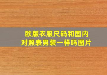 欧版衣服尺码和国内对照表男装一样吗图片