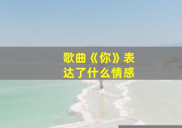 歌曲《你》表达了什么情感