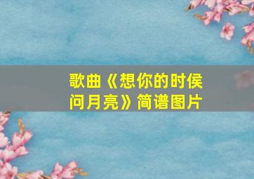 歌曲《想你的时侯问月亮》简谱图片