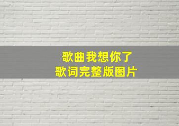 歌曲我想你了歌词完整版图片