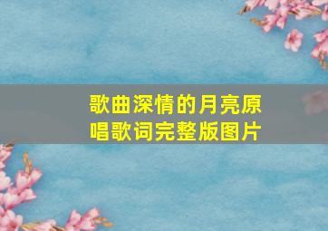 歌曲深情的月亮原唱歌词完整版图片