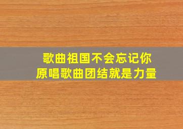 歌曲祖国不会忘记你原唱歌曲团结就是力量