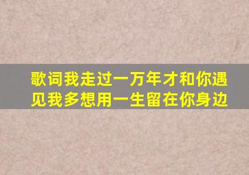 歌词我走过一万年才和你遇见我多想用一生留在你身边