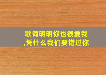 歌词明明你也很爱我,凭什么我们要错过你