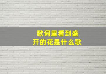 歌词里看到盛开的花是什么歌