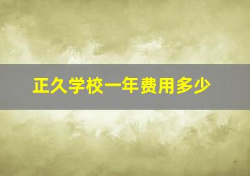 正久学校一年费用多少