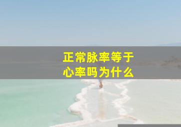 正常脉率等于心率吗为什么