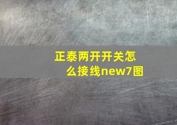 正泰两开开关怎么接线new7图