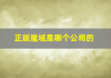 正版魔域是哪个公司的