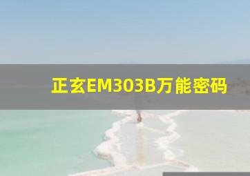 正玄EM303B万能密码