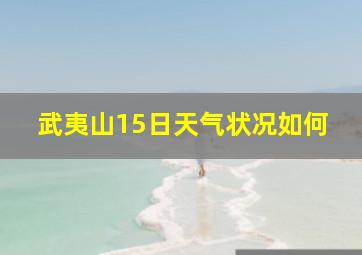 武夷山15日天气状况如何