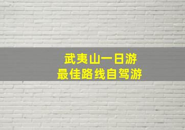 武夷山一日游最佳路线自驾游