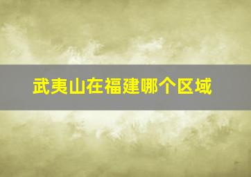 武夷山在福建哪个区域