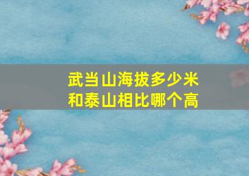 武当山海拔多少米和泰山相比哪个高