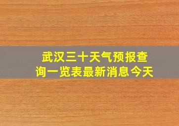 武汉三十天气预报查询一览表最新消息今天