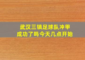 武汉三镇足球队冲甲成功了吗今天几点开始