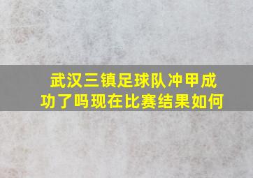 武汉三镇足球队冲甲成功了吗现在比赛结果如何