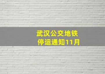 武汉公交地铁停运通知11月