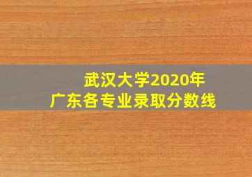 武汉大学2020年广东各专业录取分数线