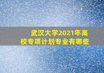 武汉大学2021年高校专项计划专业有哪些