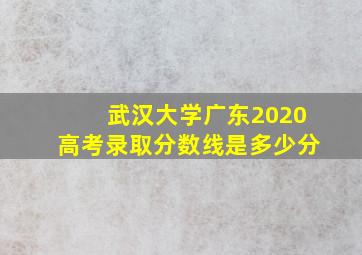 武汉大学广东2020高考录取分数线是多少分