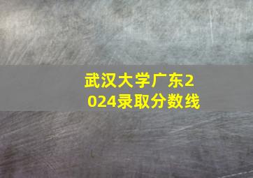 武汉大学广东2024录取分数线