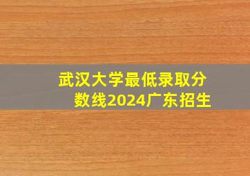 武汉大学最低录取分数线2024广东招生