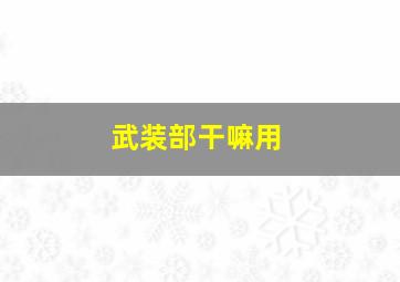 武装部干嘛用