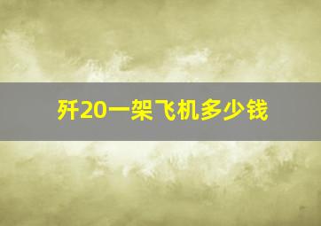 歼20一架飞机多少钱