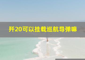 歼20可以挂载巡航导弹嘛