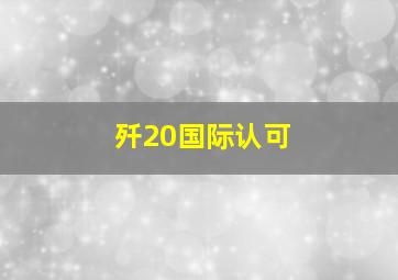 歼20国际认可