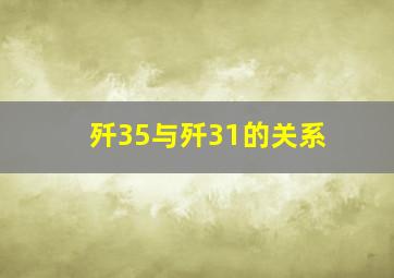 歼35与歼31的关系