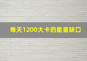 每天1200大卡的能量缺口