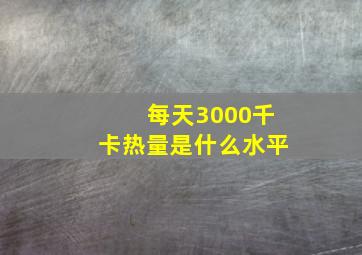 每天3000千卡热量是什么水平