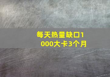 每天热量缺口1000大卡3个月