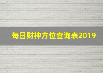 每日财神方位查询表2019