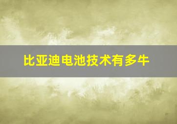 比亚迪电池技术有多牛