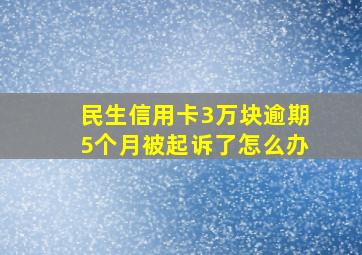 民生信用卡3万块逾期5个月被起诉了怎么办