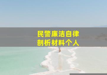 民警廉洁自律剖析材料个人