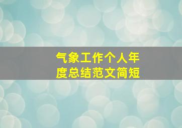 气象工作个人年度总结范文简短