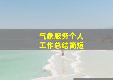 气象服务个人工作总结简短